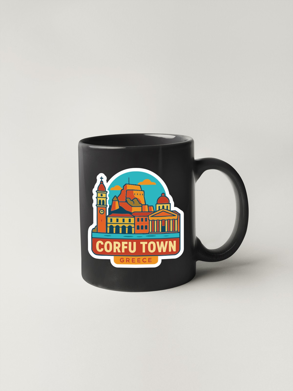 Corfu Town Greece Sticker Decal Vinyl Die-Cut City Skyline Landmark Design