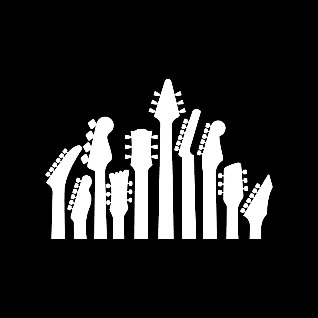 Guitar Stems Die Cut Vinyl Decal Made in USA Multiple Colors Available