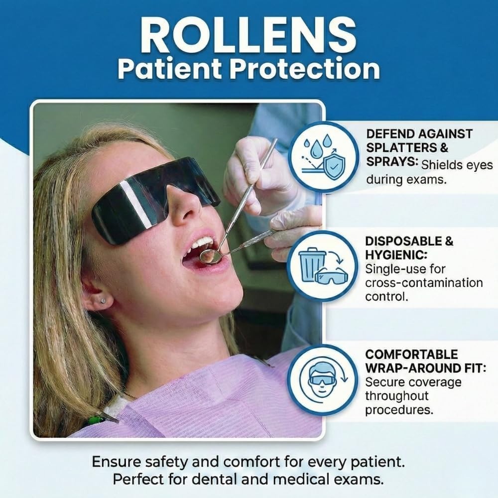 Disposable Wrap Around Sunglasses 100 Count Rollens Post Mydriatic Specs