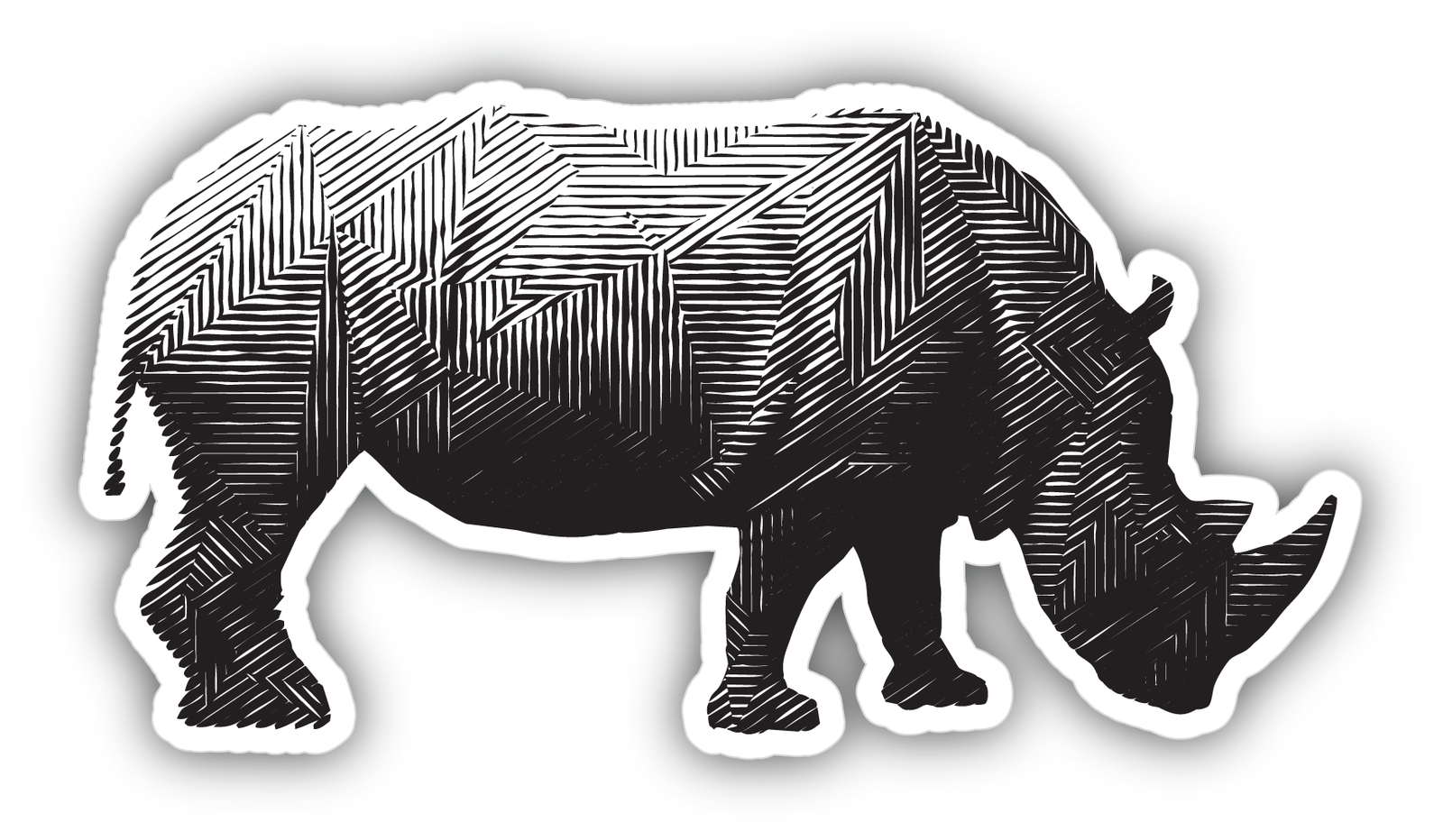 Polygonal Rhino Vinyl Sticker Decal