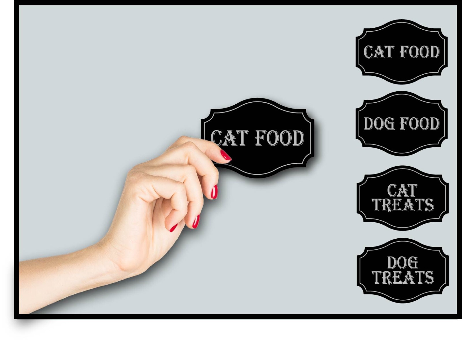 Canister Label Decal Sticker Dog Cat Food Treat Jar Kitchen Home Decor Pet Goth