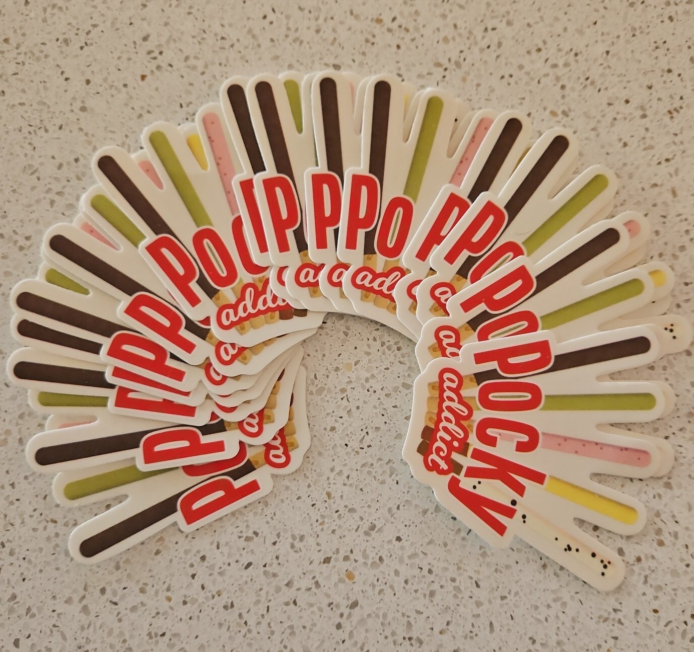 Pocky Vinyl Decal Sticker Bomb Lot 15 Cookie Addict Logo Laptop Stocking Stuffer