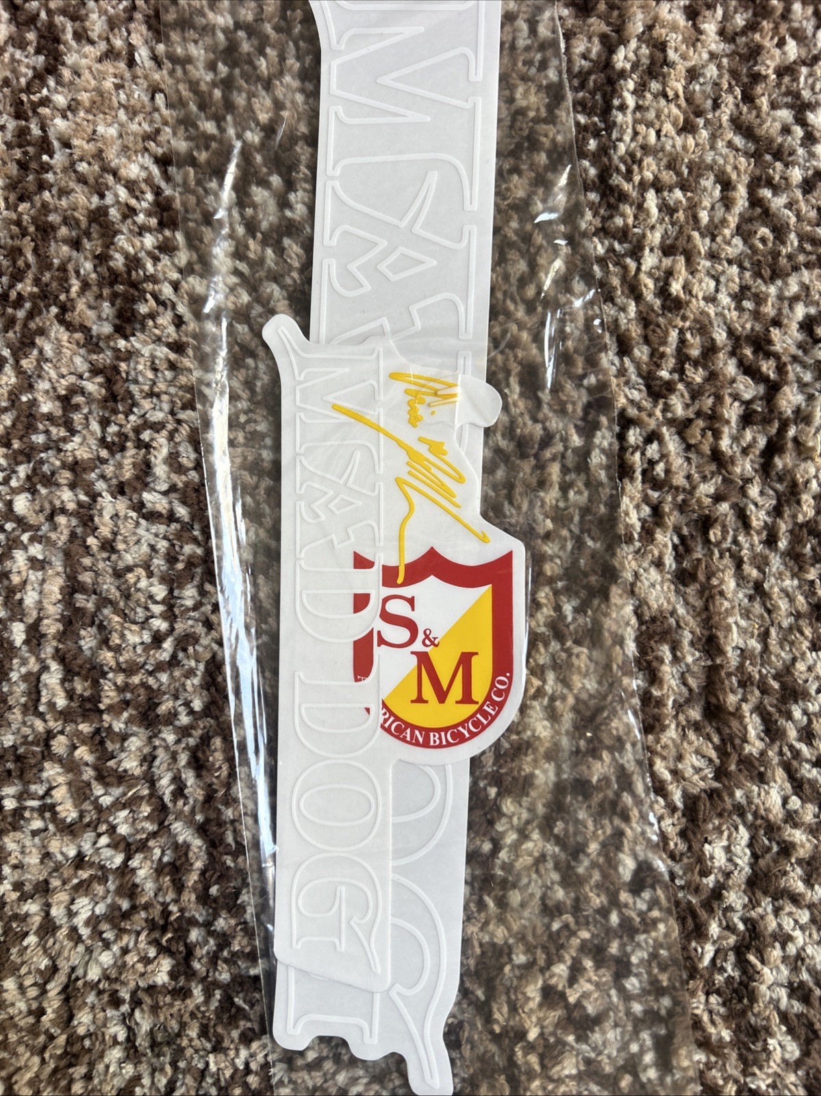 MAD DOG FRAME STICKERS WHITE OUTLINE BMX BIKE FRAME DECAL