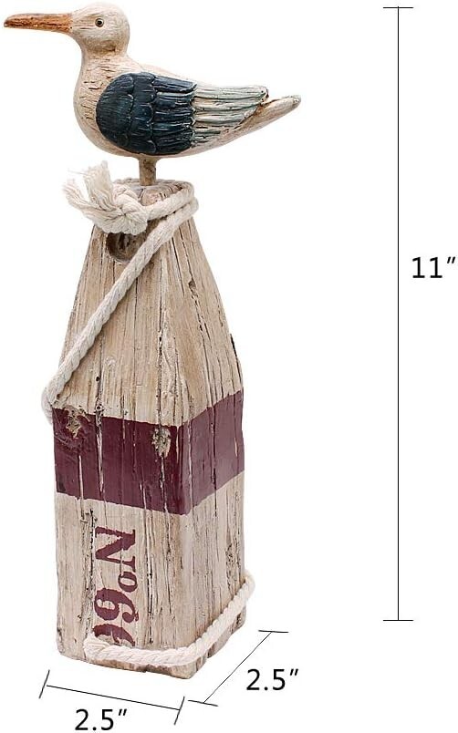 Seagull Statue Decor Nautical Polyresin Figurine