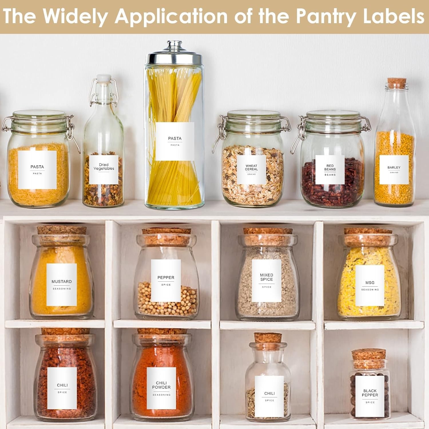 434 Pcs Minimalist Waterproof Kitchen Labels – Perfect for Home Organization
