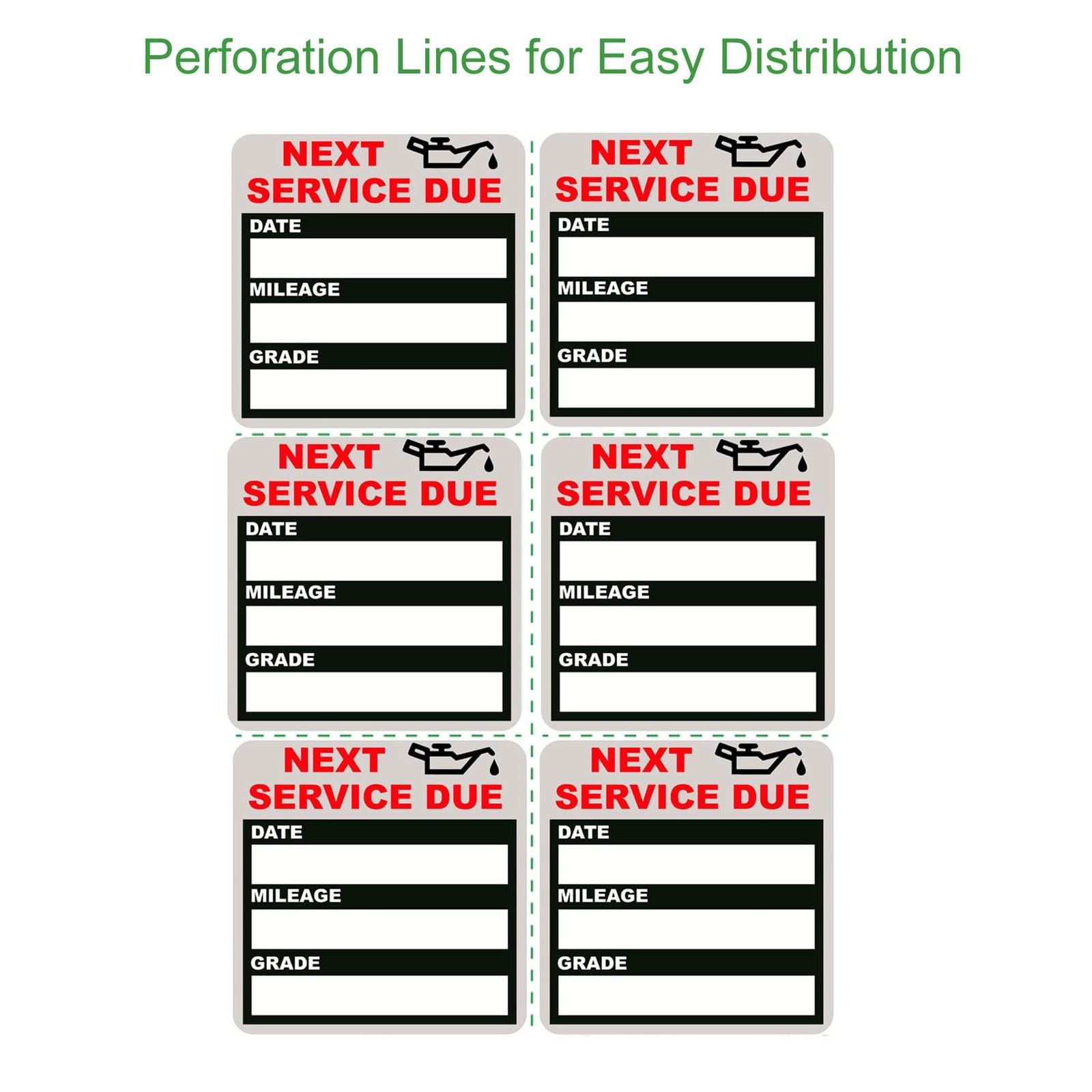 JINCH Oil Change Stickers Static Cling, 120pcs 2×2 Inches Clear