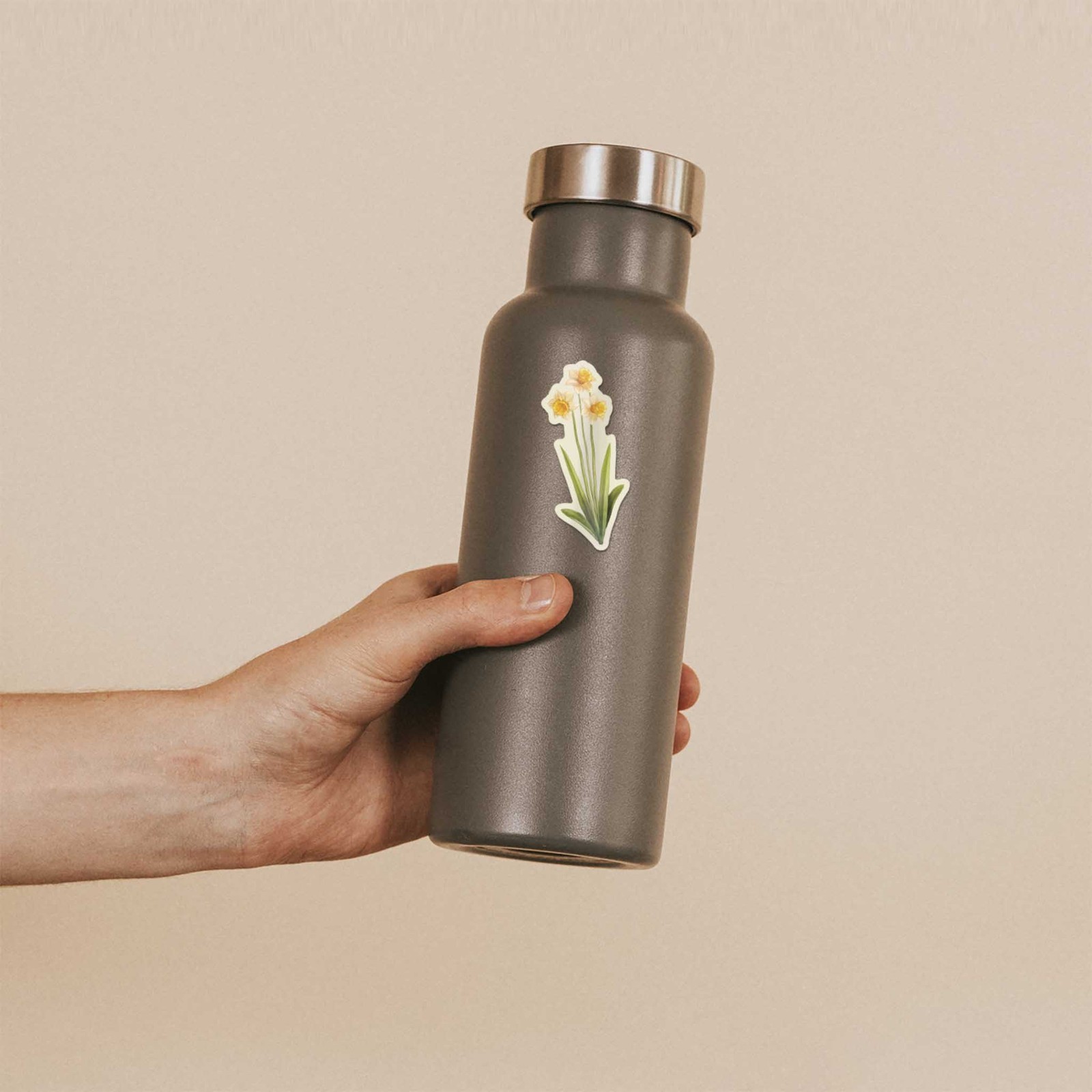 Mini Daffodil Flower Sticker- Cute Decal for Water Bottle or Laptop