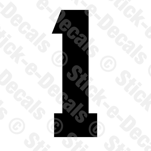 NUMBER 1 ONE Vinyl Die Cut Decal Sticker – RACING NUMBER – AC