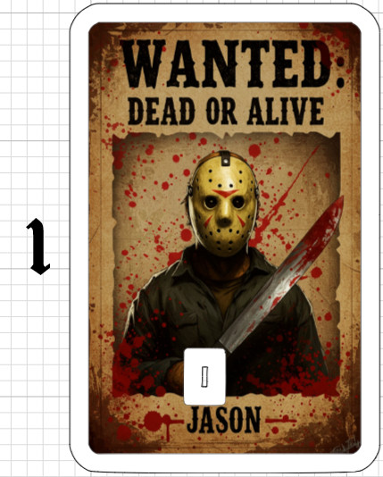 Wanted Poster Jason Credit Debit ATM Card Skin Sticker Halloween Horror Friday