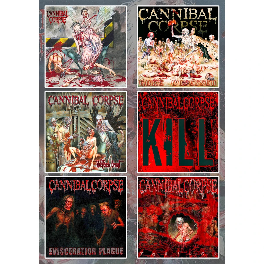 Cannibal Corpse Sticker Pack Butchered At Birth Tomb of the Mutilated Vile