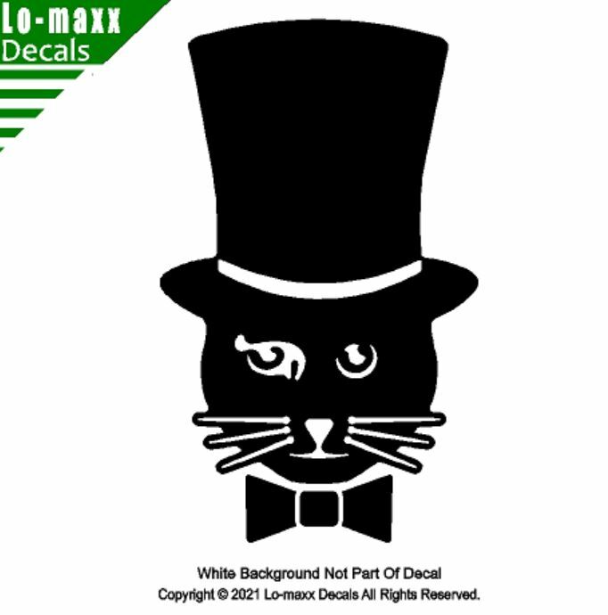 Top Hat Cat Kitty Car Truck Window Whimsical High Quality Die Cut Vinyl Decal