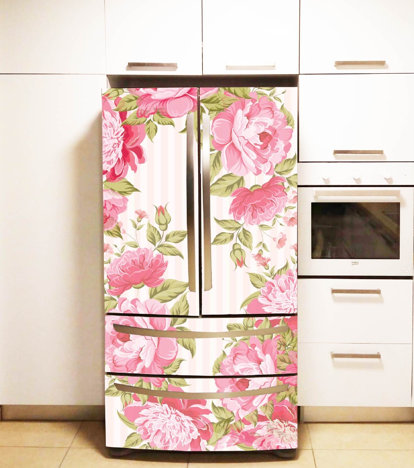 Geometric Design Fridge Wrap Refrigerator Decal