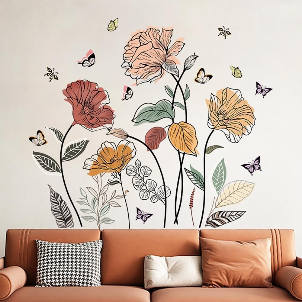 Brighten Any Room with Self-Adhesive Floral Wall Stickers – Kid-Friendly Design