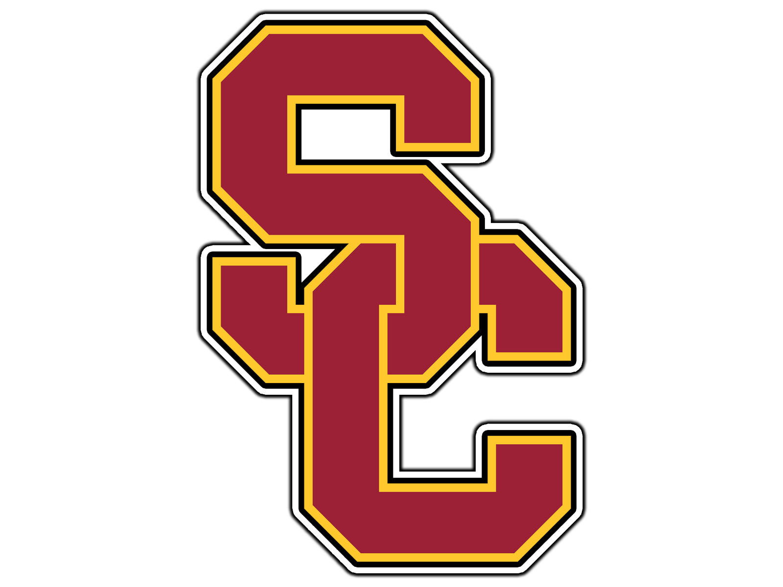 USC Trojans Monogram Logo College Sticker Waterproof Vinyl Decal Die-Cut Car