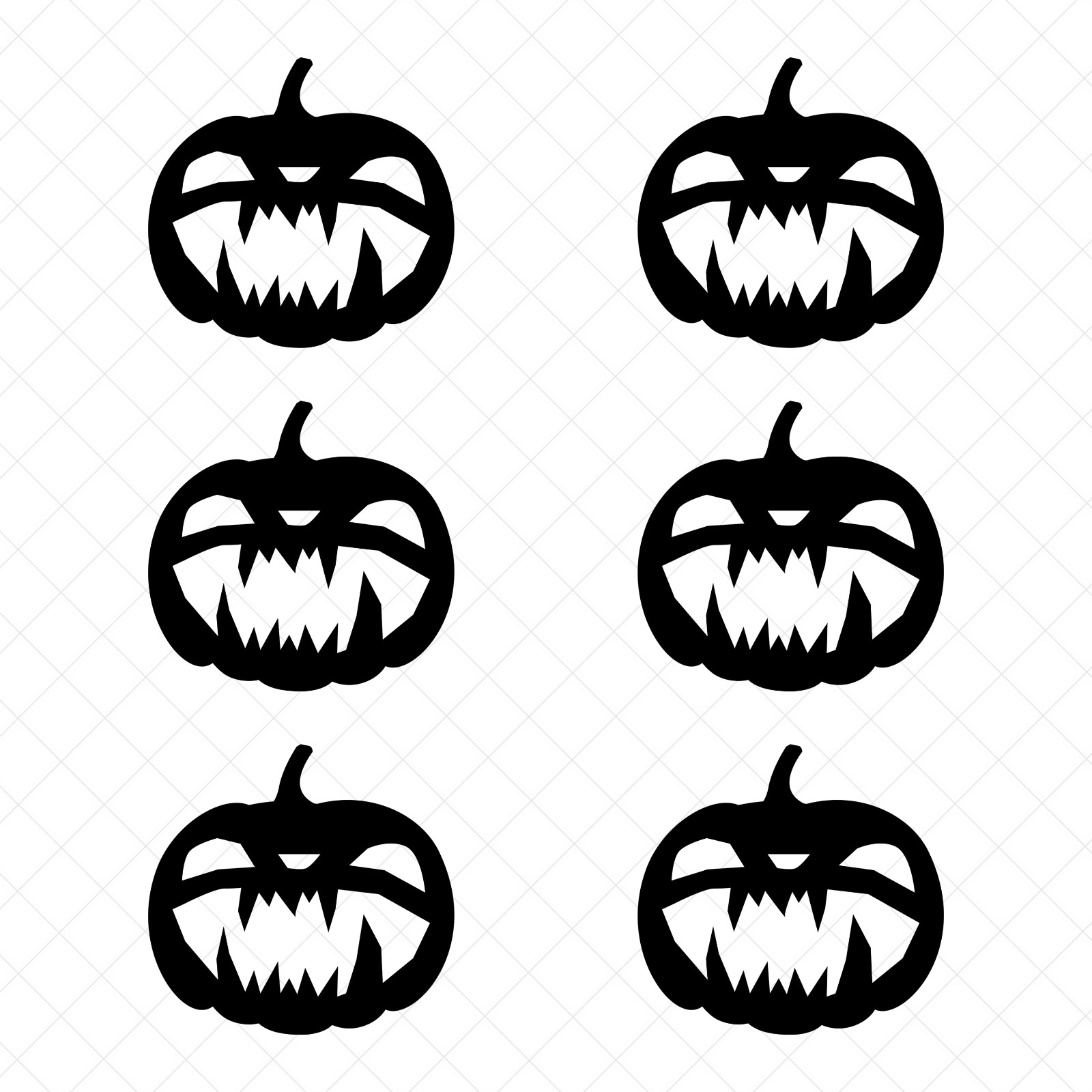 Set of 6 Pumpkin Jack Face Vinyl Decals Sticker for Halloween Decoration (001)