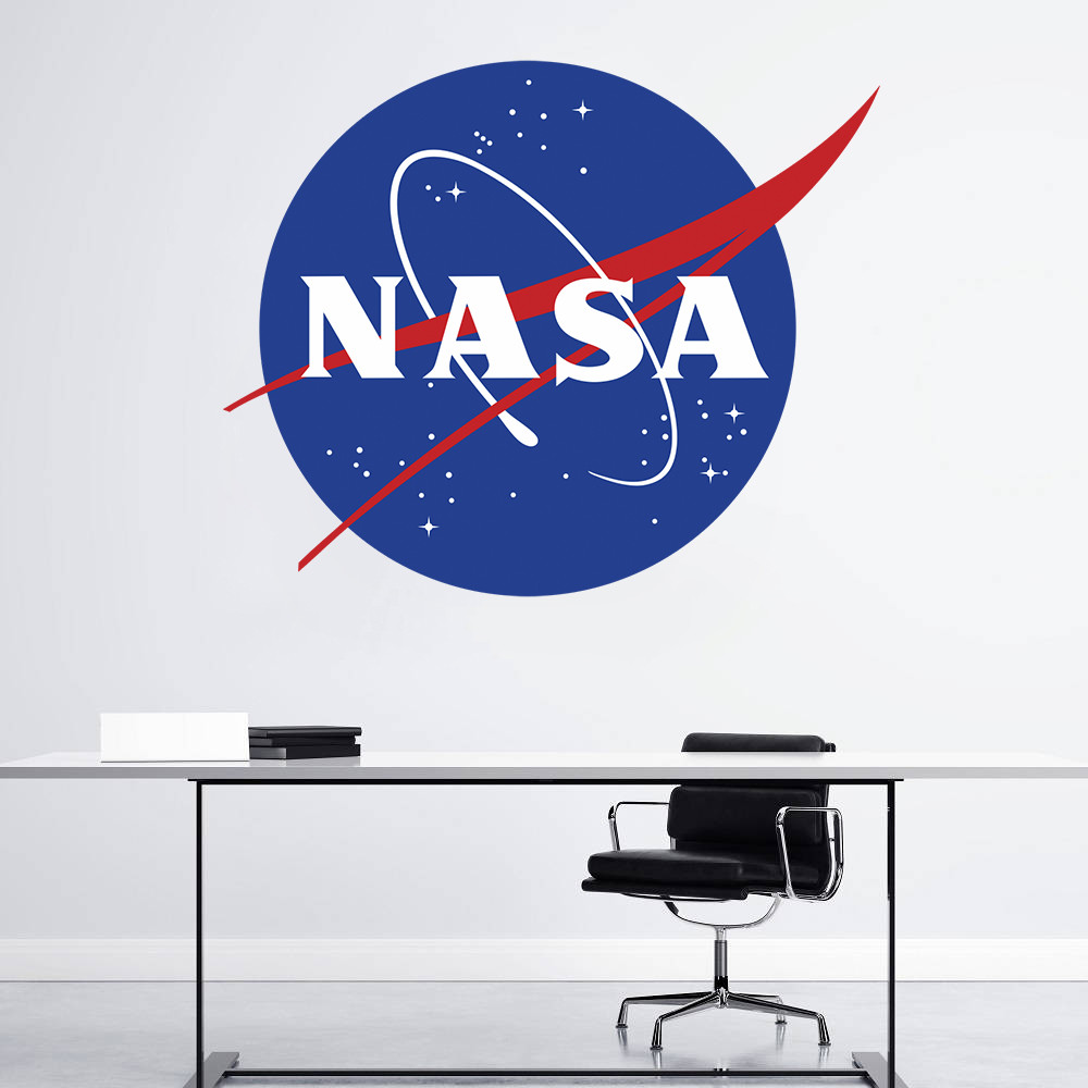 NASA Wall Sticker, Logo NASA Wall Decal, Decor for Home, Office, Studio, Space
