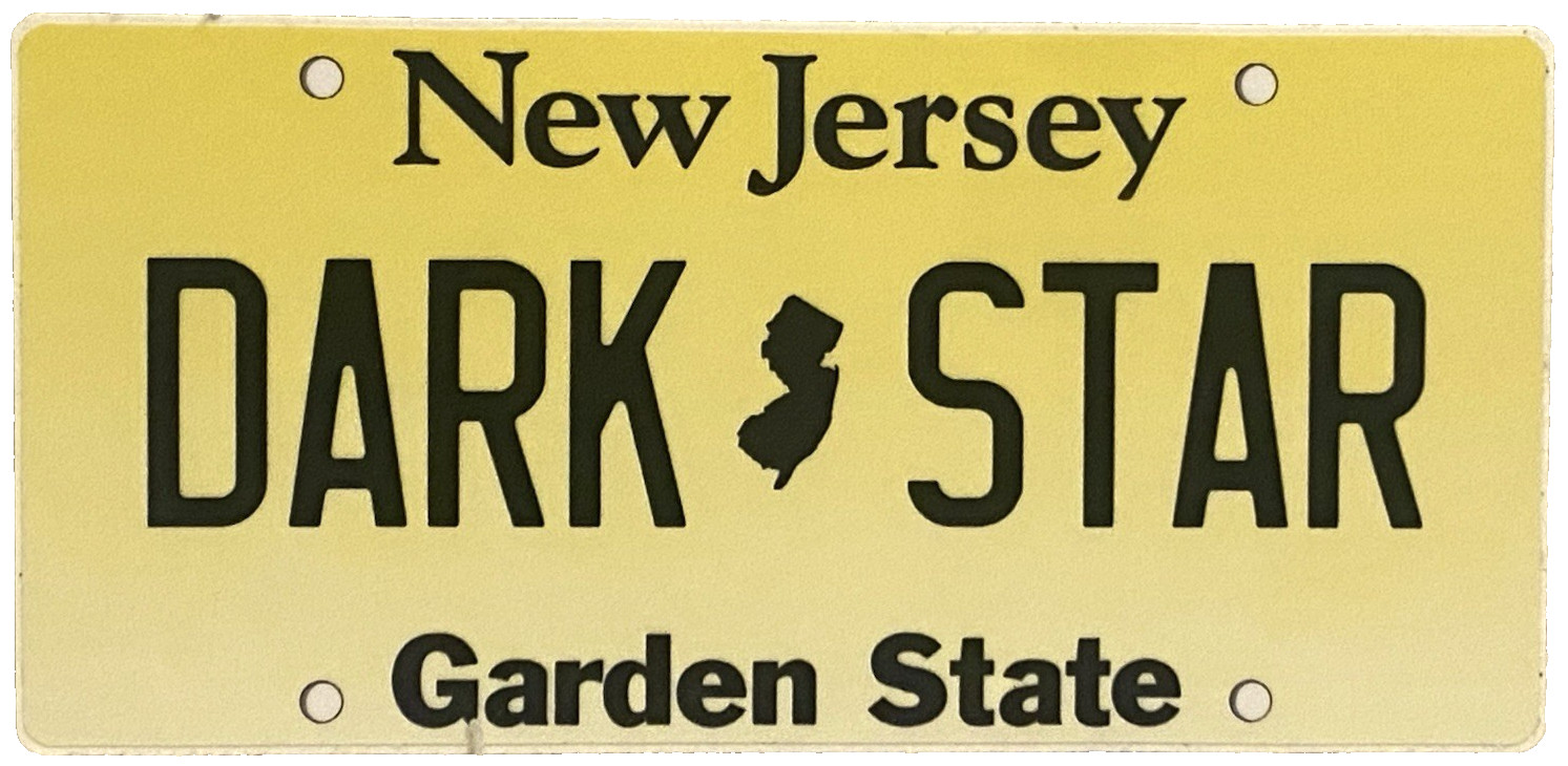 GRATEFUL DEAD Dark Star New Jersey License Plate Sticker *NEW* 5" x 2-1/4"