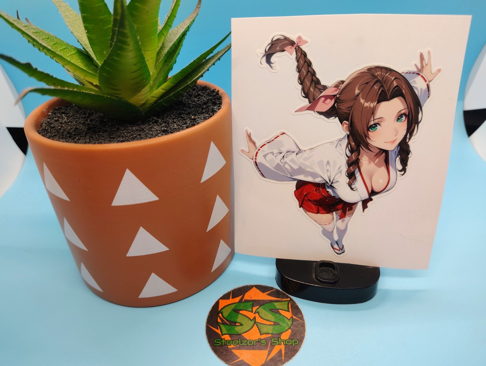 (4.5 Inches) Final Fantasy – Aerith (Oppai) – Water-Resistant Vinyl Sticker