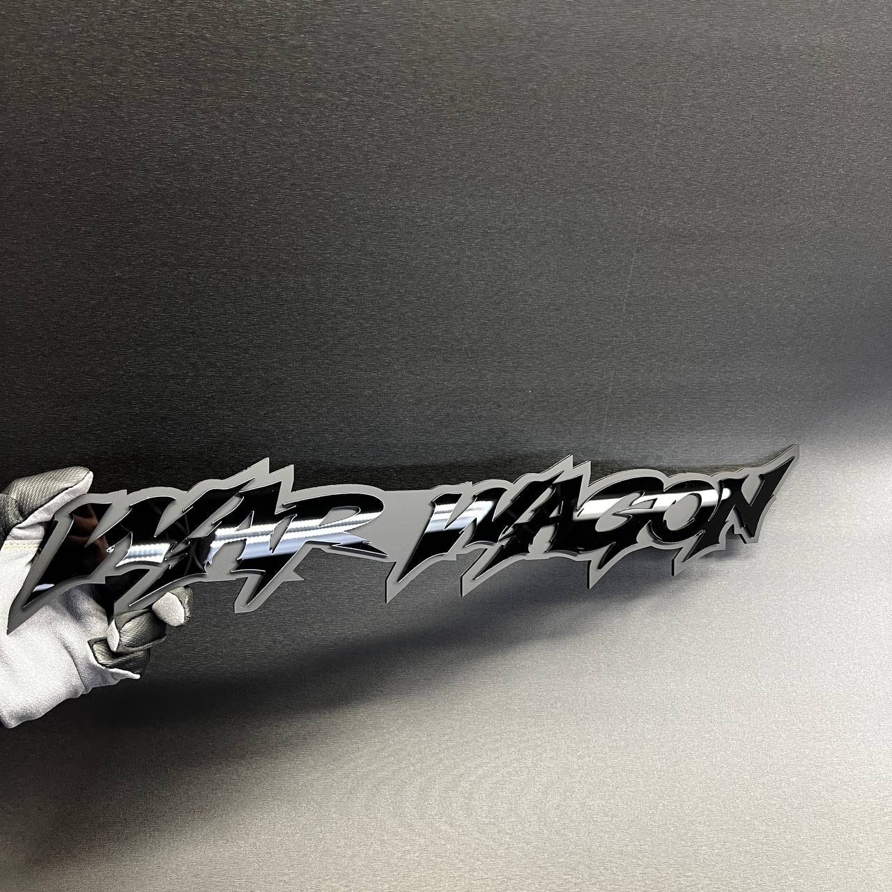 1x WAR WAGON Custom Text 3D Acrylic Car Emblem Badge Multicolor Fender Decal