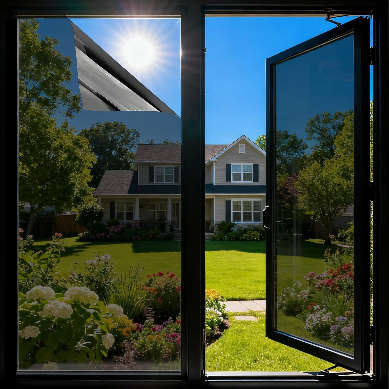 One Way Privacy Window Film 23.6" x 32.8ft Mirror Tint UV Heat Block