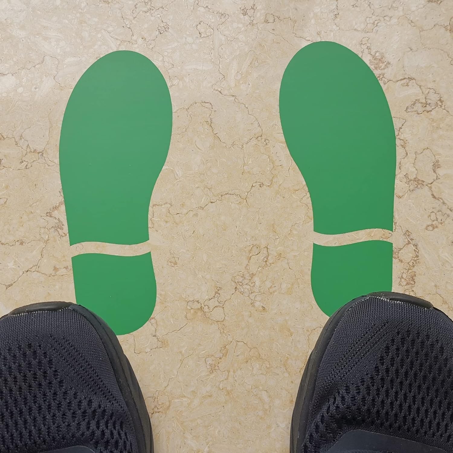 20 Pairs 40 Prints Green Footprints Floor Decals 7 Inch Shoe Stickers Feet Di…