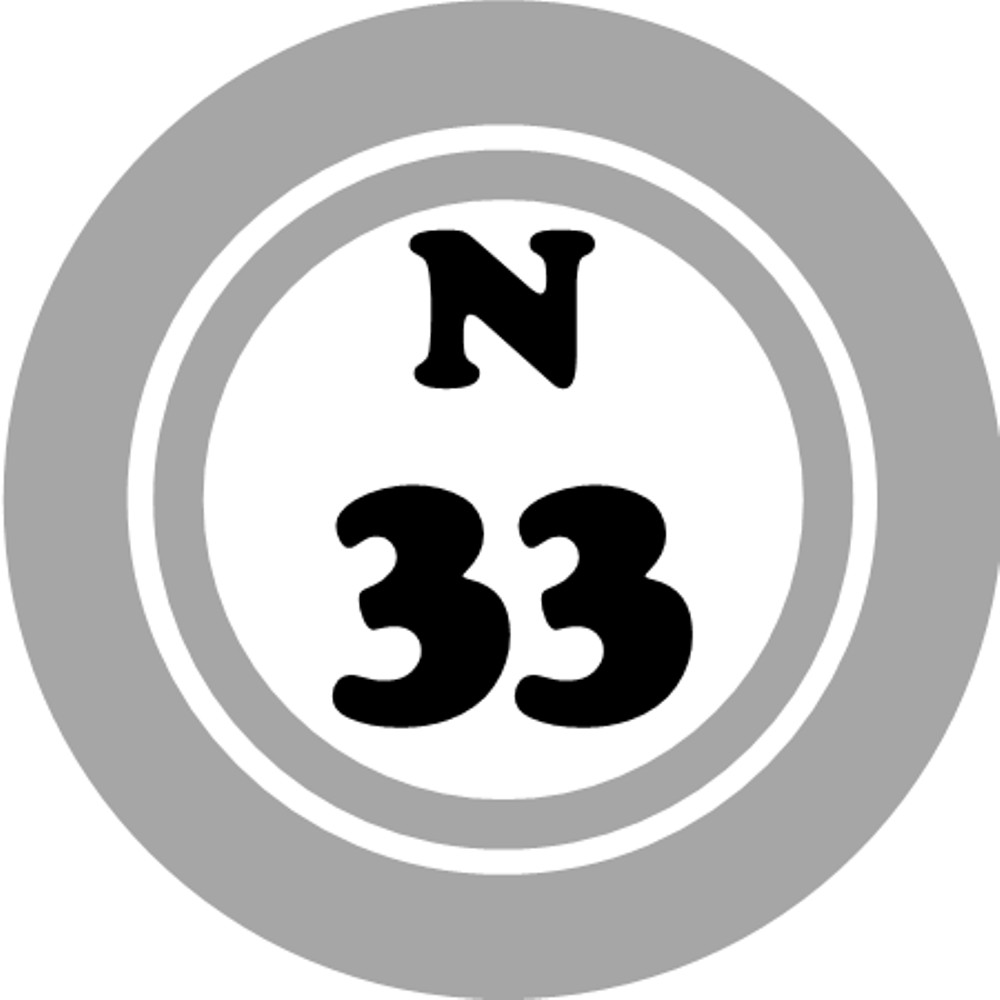 N 33 N33 Bingo Ball – 3 Pack Circle Stickers 3" x 3" – Hobby Number Board Lucky