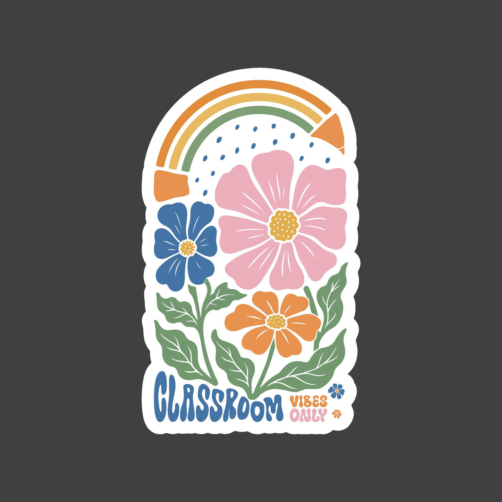 Teacher sticker vinyl decal awareness support classroom vibes only boho