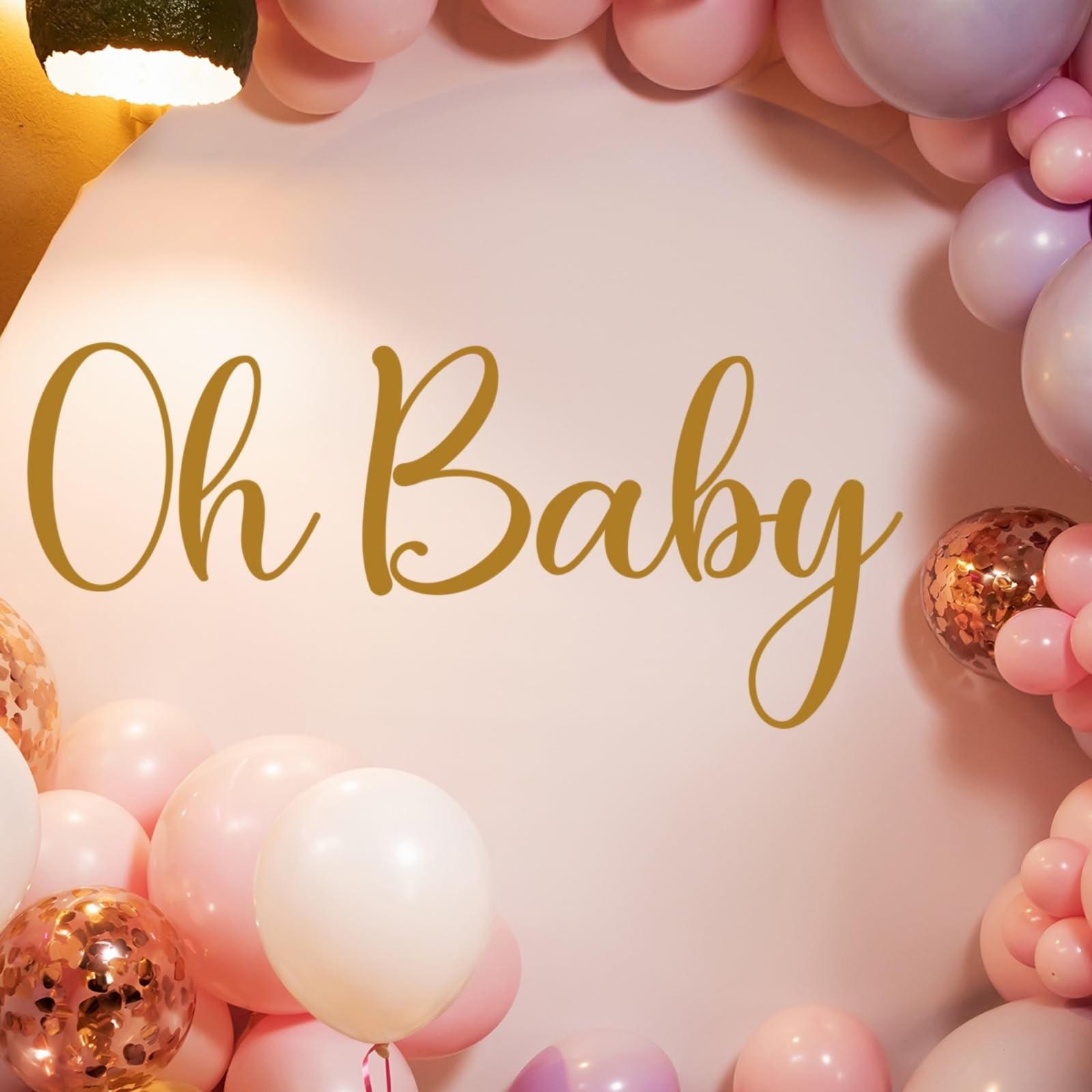 Oh Baby Decal Sign for Backdrop Boy Girl Neutral Gender Reveal Decor Large St…