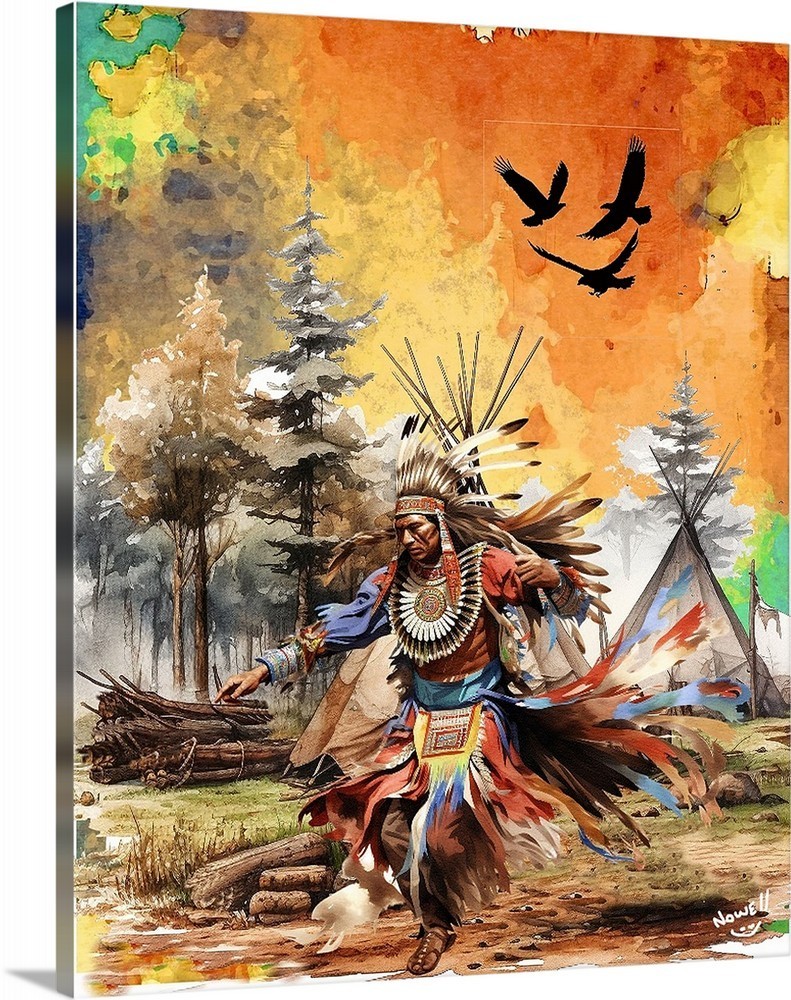 Native American Indian The Eagle Dance Gallery Canvas Wrap SN/LE Wall Decor art