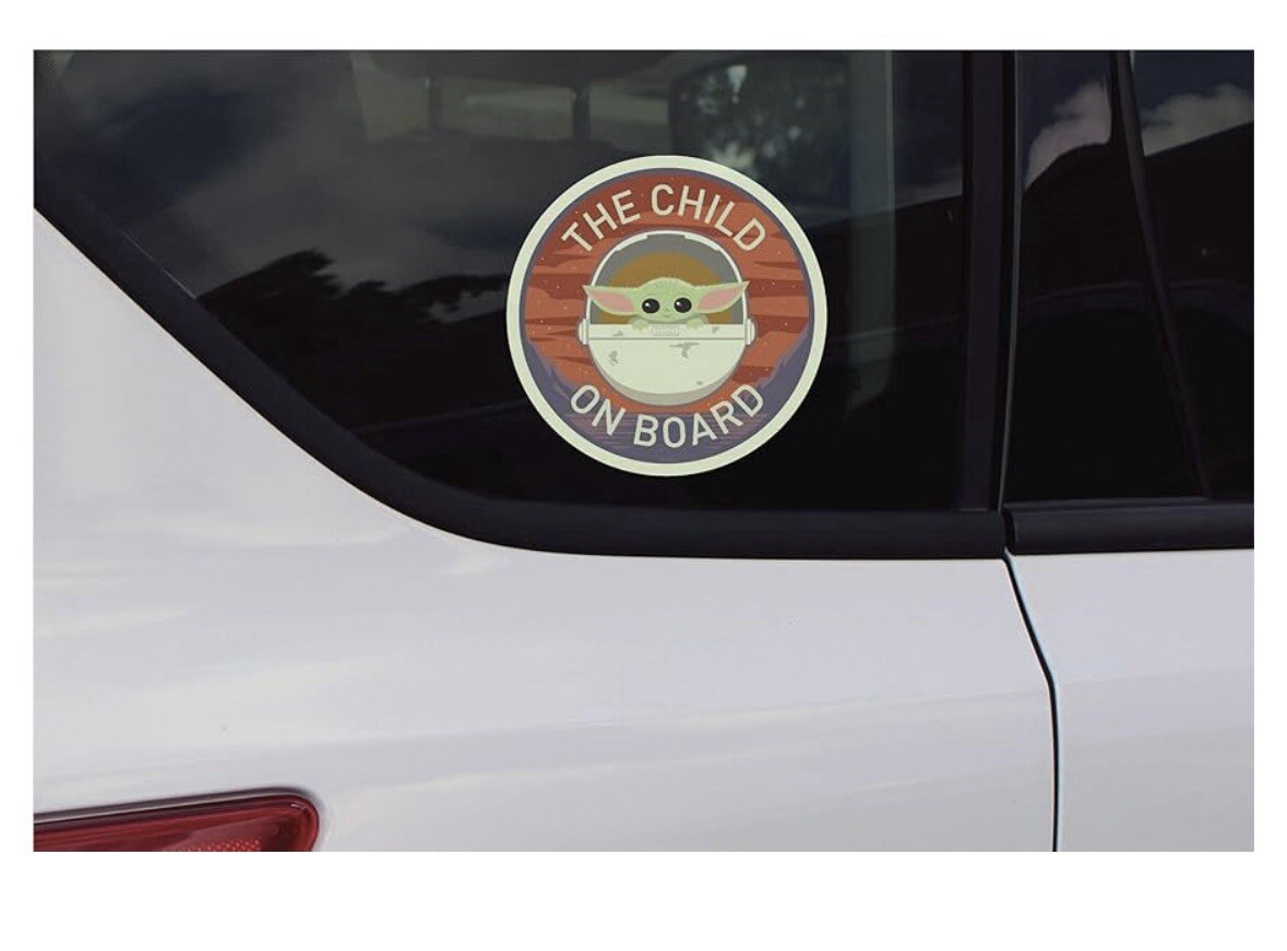 Chroma Graphics Mandalorian The Child On Board Vinyl Sticker Decal Star Wars