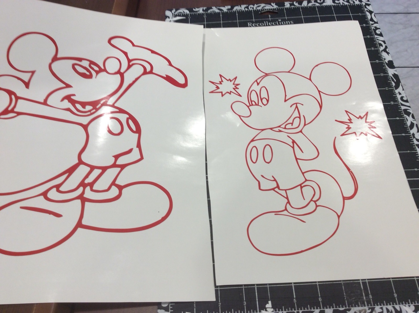 Mickey Mouse Vinyl Decal / Sticker – Red Mickey mouse Set of 2 decals