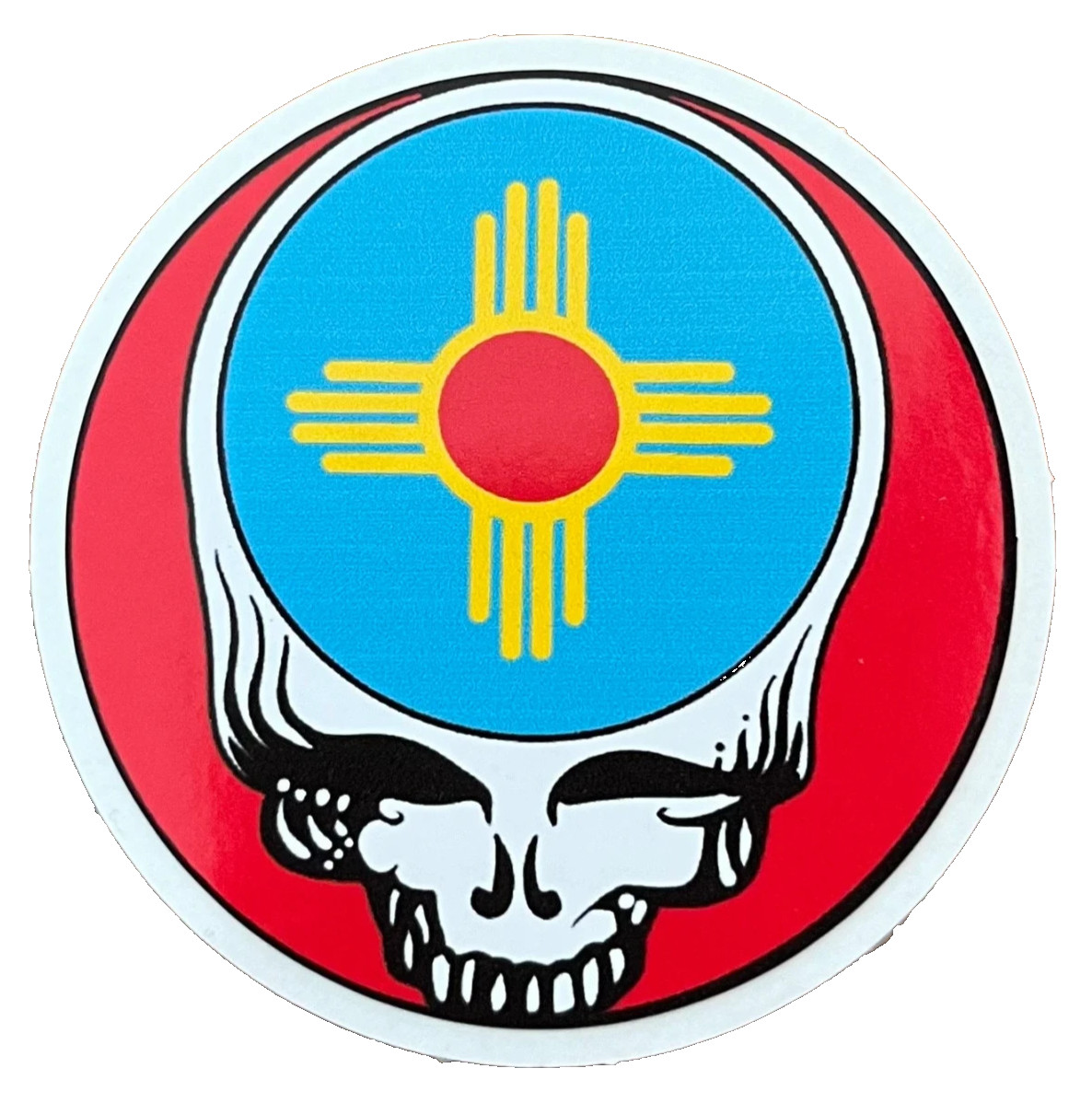 ⚡️GRATEFUL DEAD Turquoise Zia Symbol New Mexico Sticker NEW Measures 2" Round⚡️