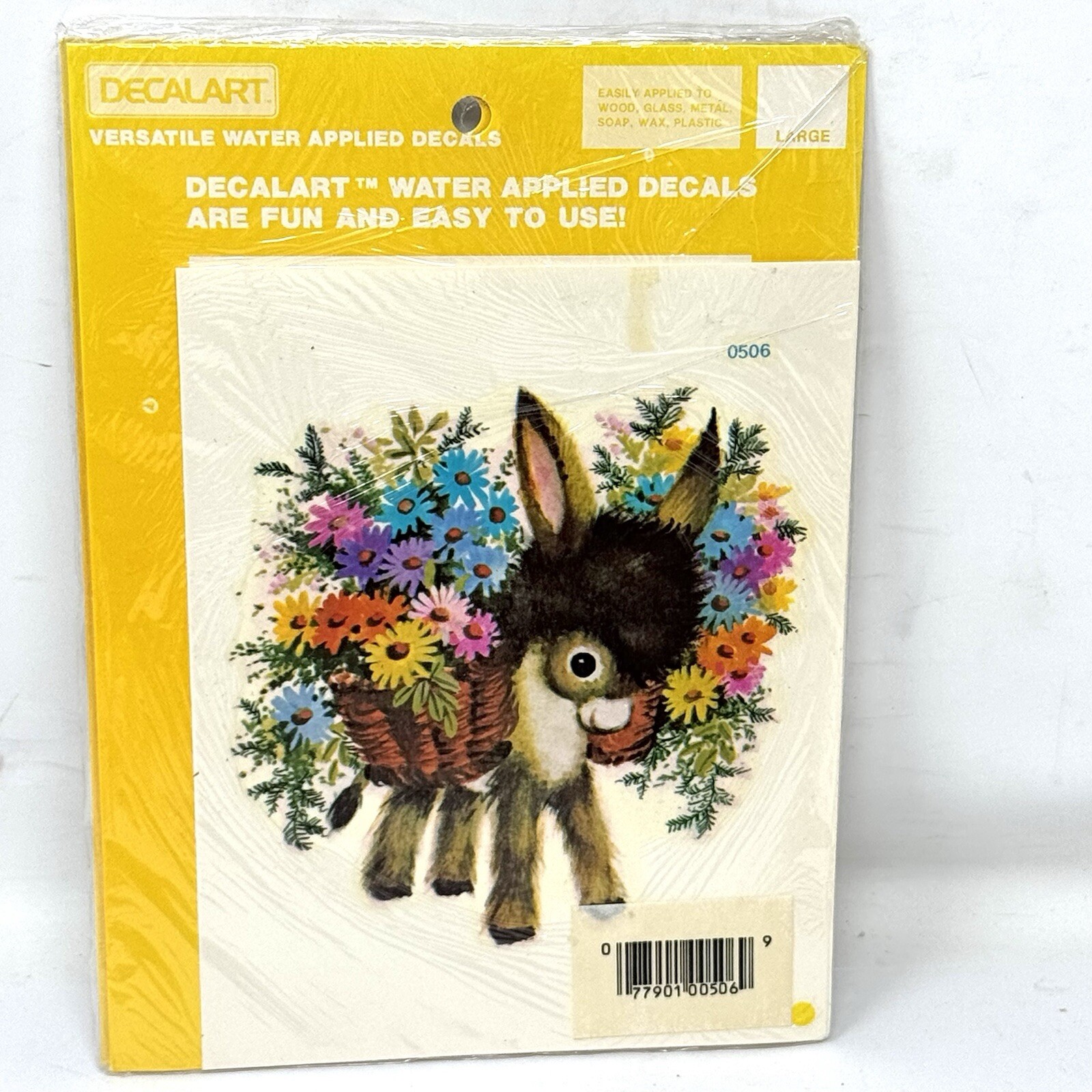 NEW Vintage Meyercord Decals Donkey Mule Flowers