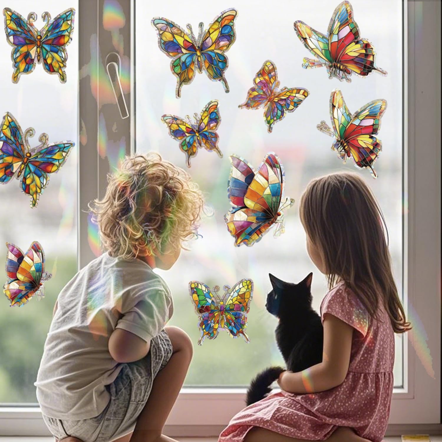 FCZon Star 20pcs Window Decals for Bird Strikes, Anti Collision Butterfly