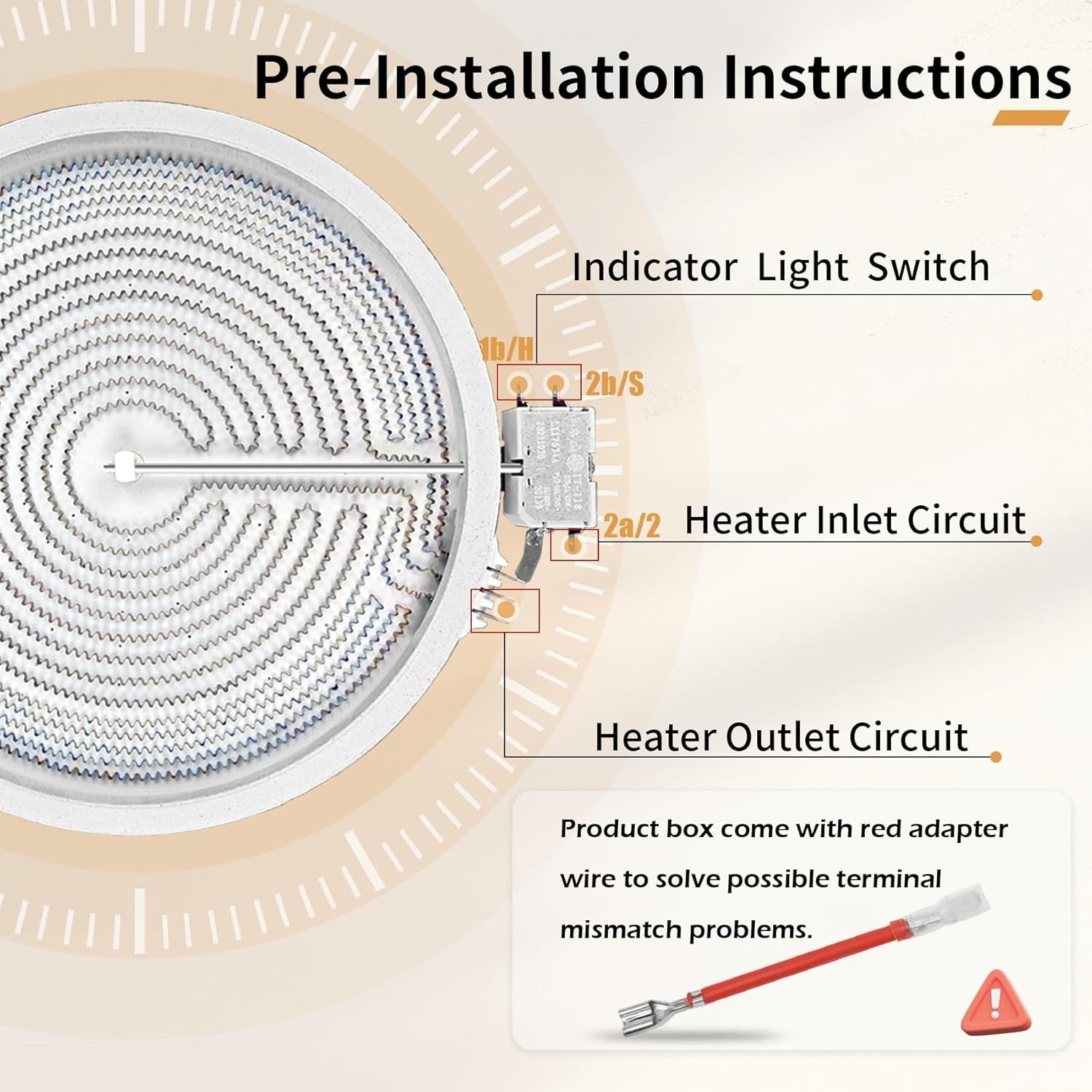 UPGRADED WB30T10130 12" Dual Haliant Surface Element Replacement for GE Stove, A