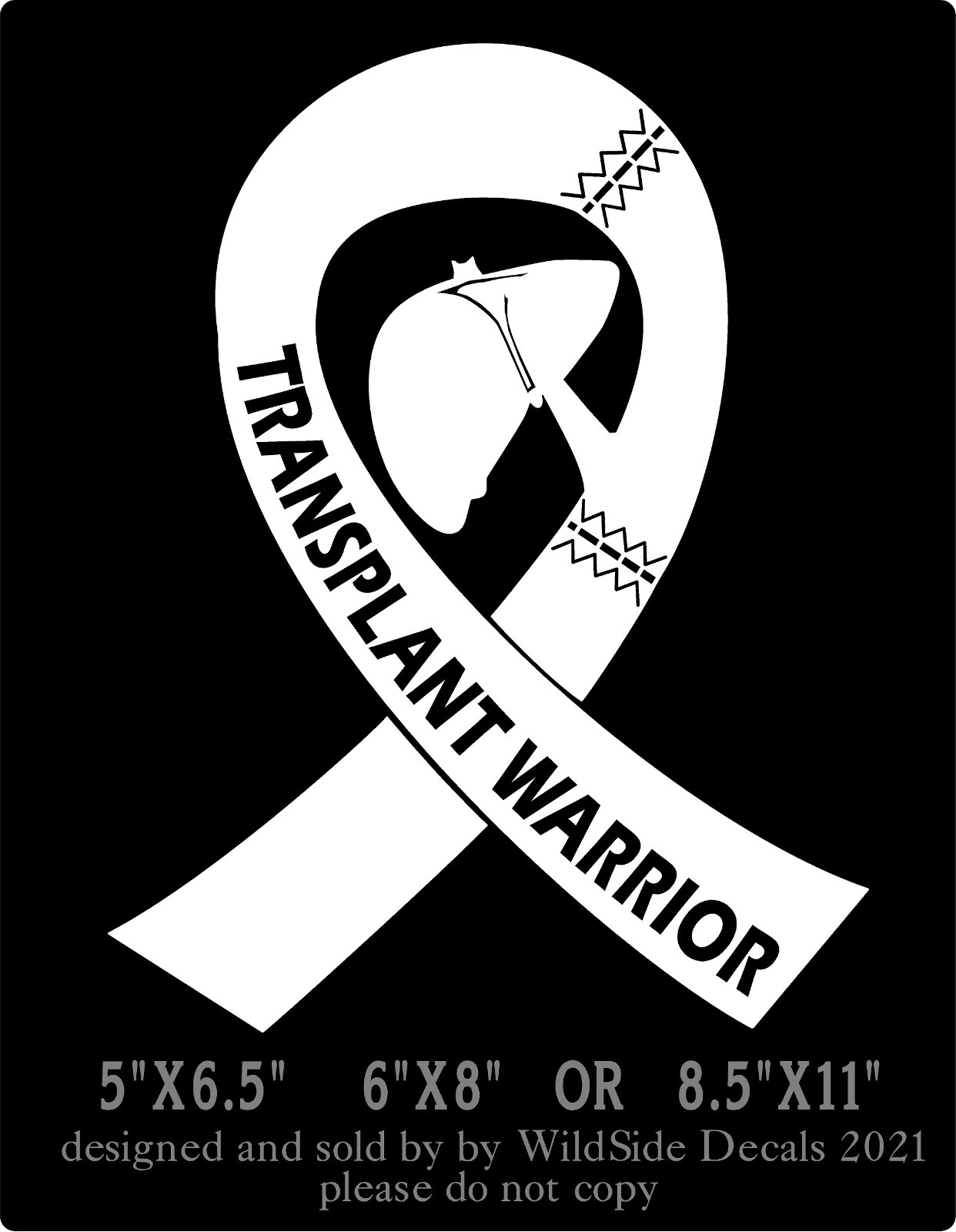 Liver Transplant Warrior Decal Memorial Ribbon Vinyl Car Truck Laptop Sticker