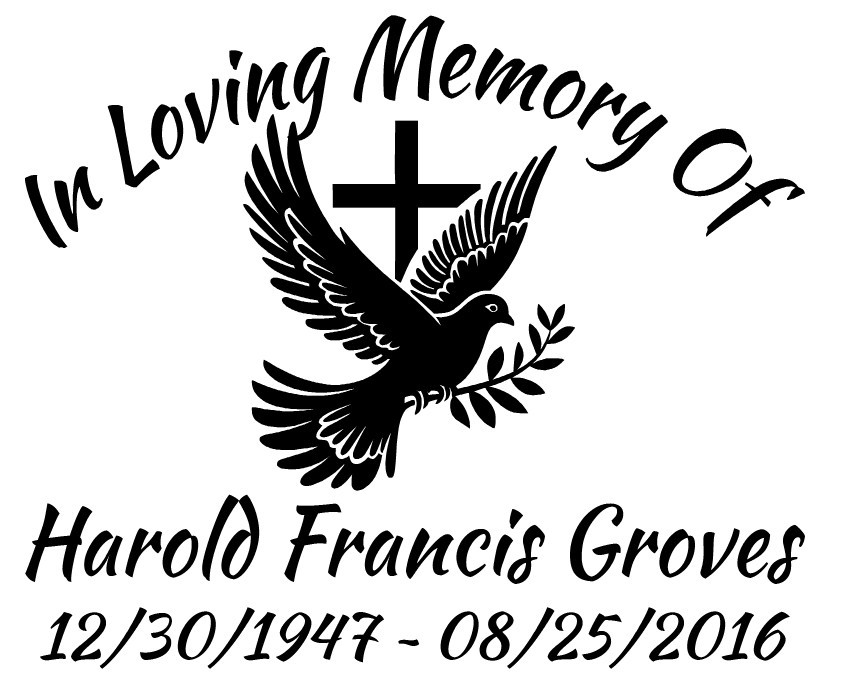 In Loving Memory Of – Dove Sticker Decal Window Cross Memorial Personalized #3