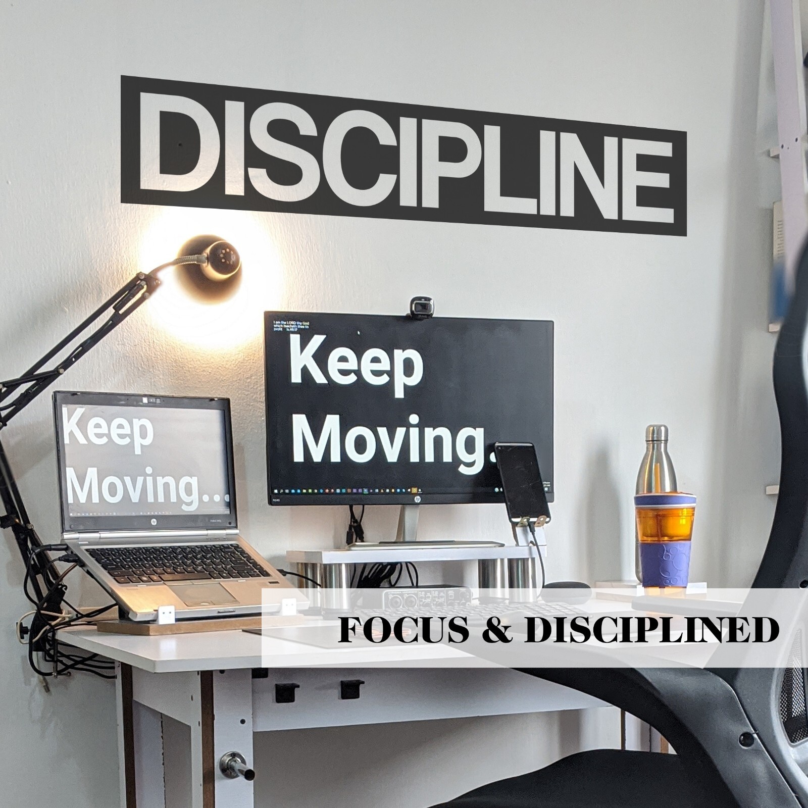 DISCIPLINE Motivational Wall Decal Sticker Quote for Home Office Gym Decor Art
