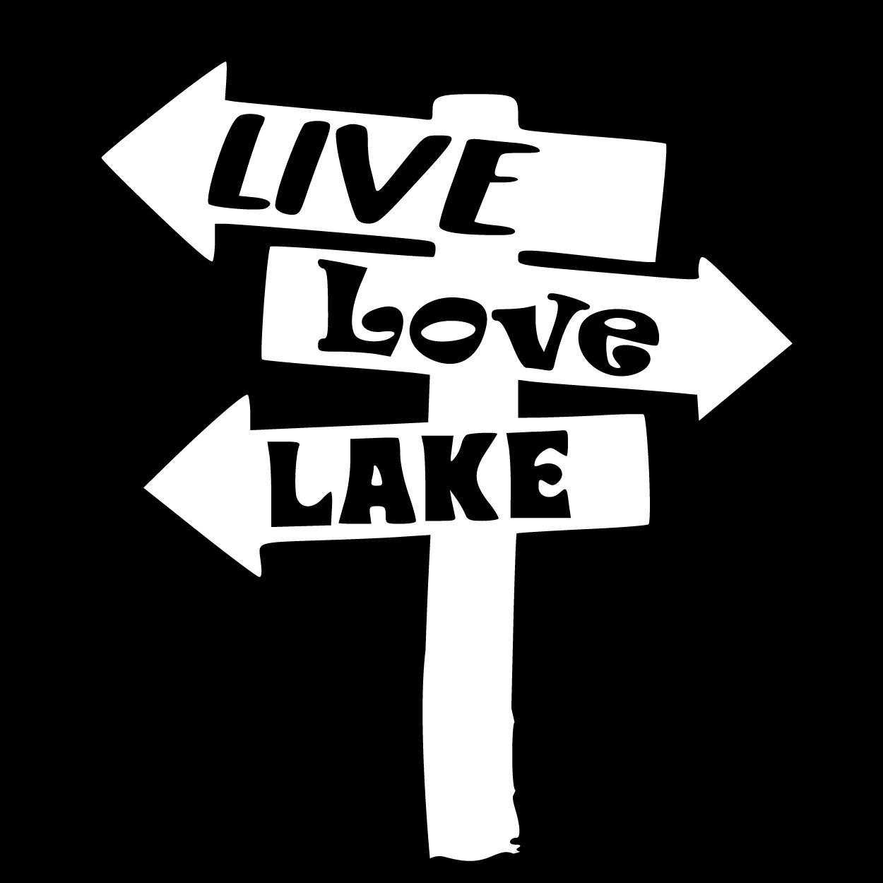 Live Love Lake Decal Sticker | 5.5-Inches by 4.75-Inches | Premium