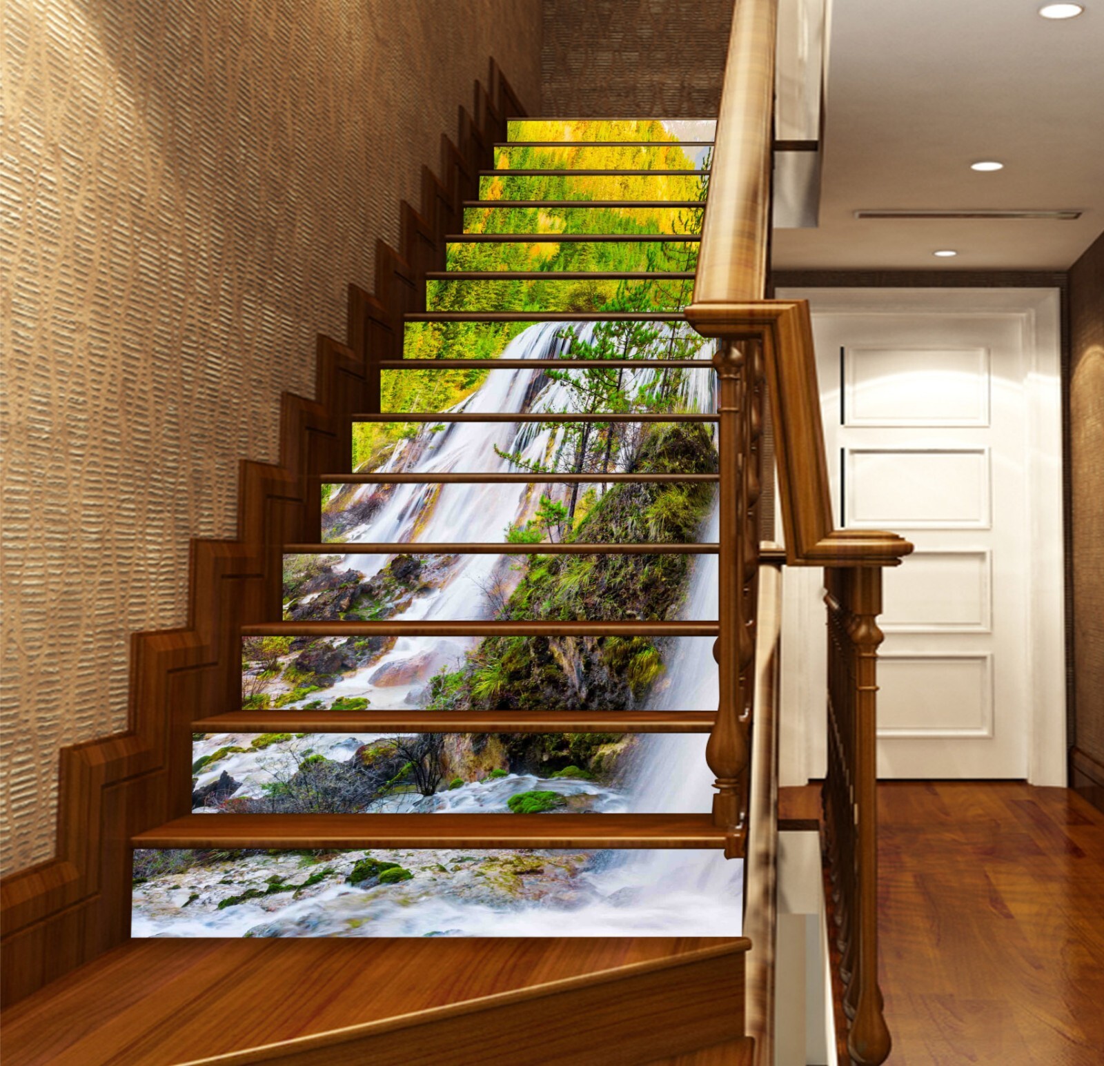 3D Nature Waterfall AZ1439 Stair Risers Decoration Mural Vinyl Wallpaper Kay