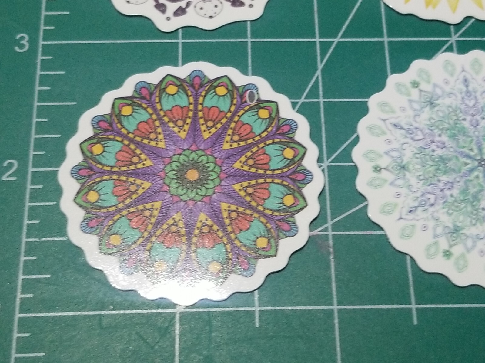 Set Of 6 Mandala Vinyl Decal Stickers Waterproof. 1 3/4" Round. Lot 1