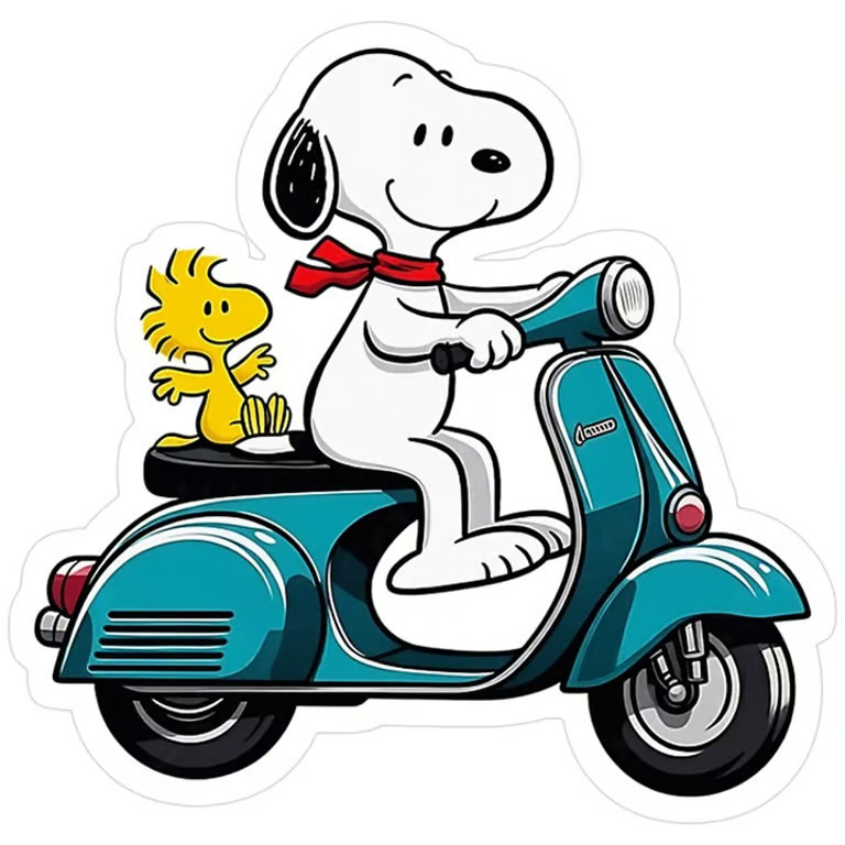 Cruise with Vintage Scooter Sticker Decal Laptop Wall Mirror Cup Tumblr Locker