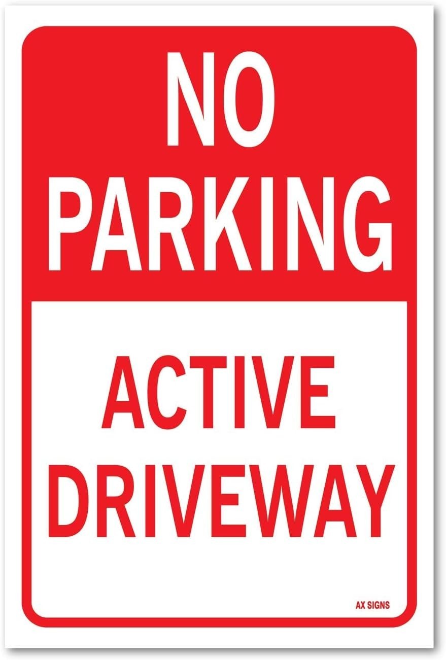 No Parking: Active Driveway, Sticker Sign, 12×18 Inches