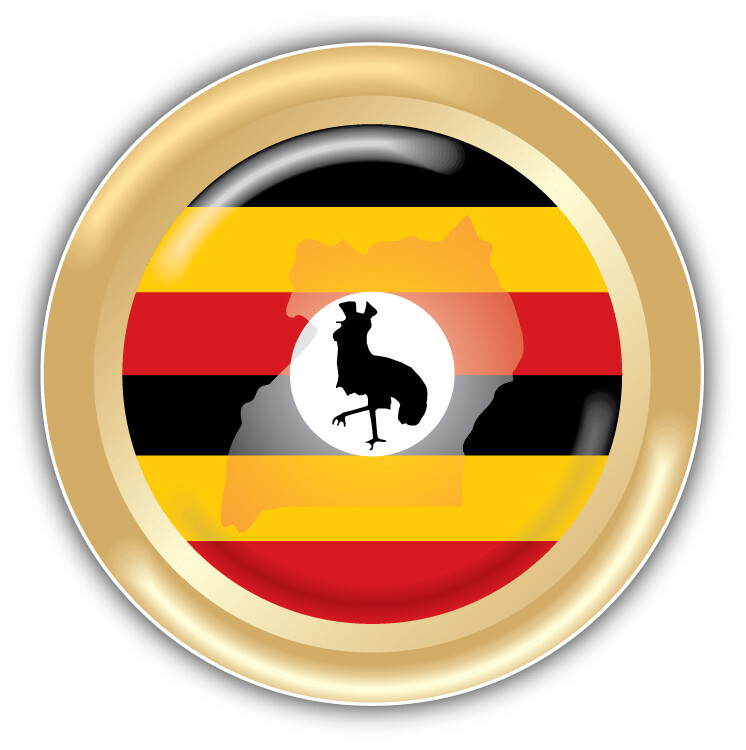 Uganda Map Flag Gold Medal Car Bumper Sticker Decal