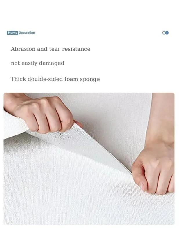 Self-adhesive Wallpaper Linen Thicken Waterproof Mildew Proof Plain Color Living