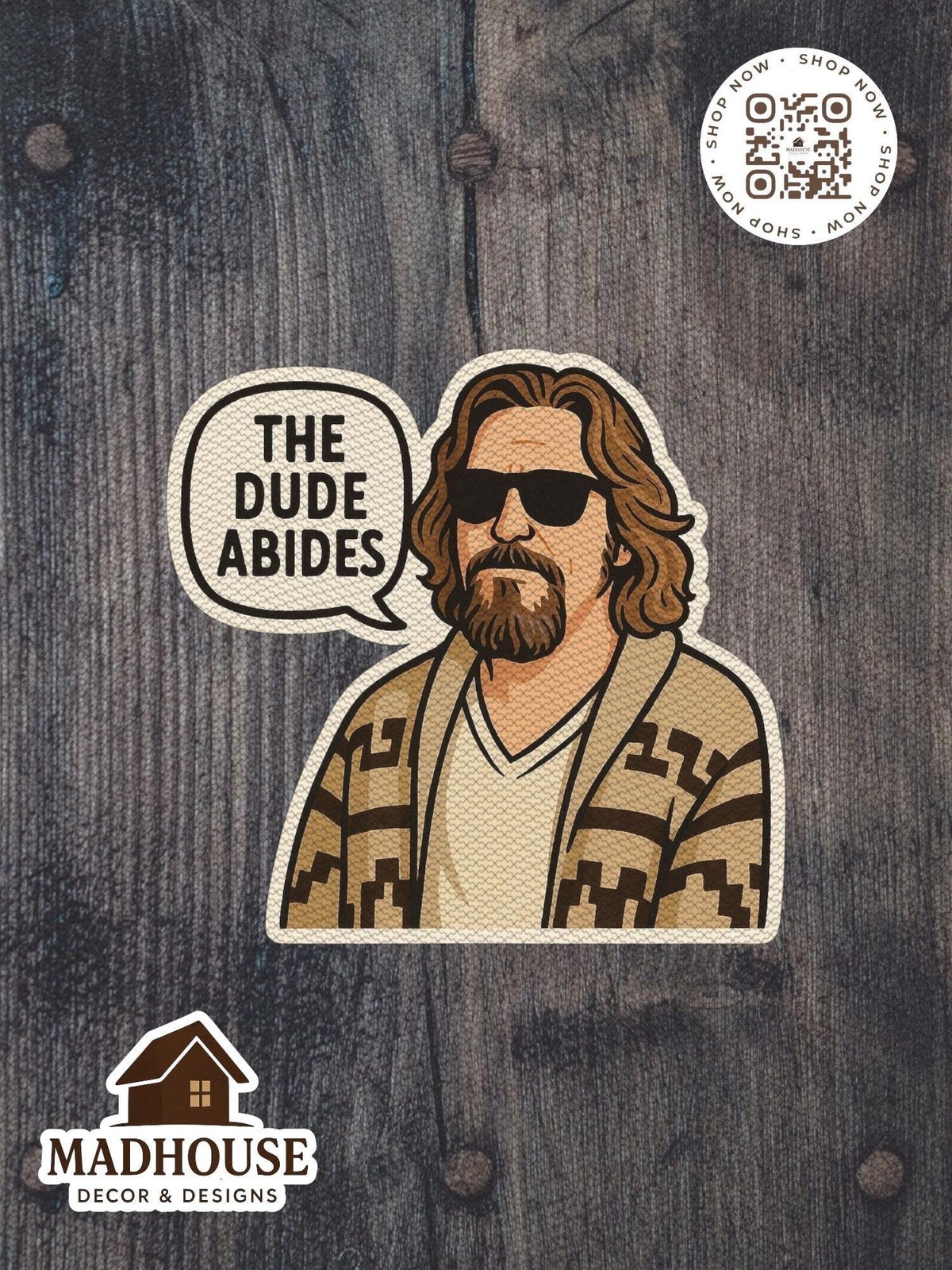 The Big Lebowski Sticker or Magnet: "The Dude Abides" Die Cut Decal
