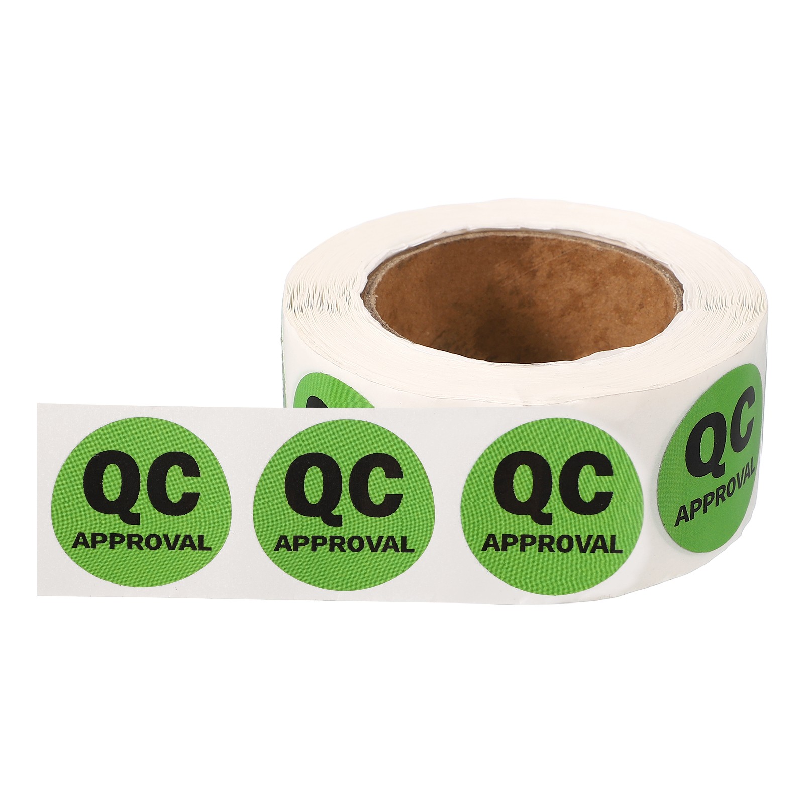 360 Pcs 1 Inch Circle Adhesive QC APPROVAL Label Stickers, Light Green