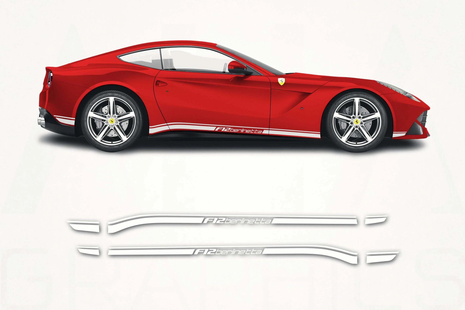 Aftermarket Ferrari F12 Berlinetta Side Stripes Decals
