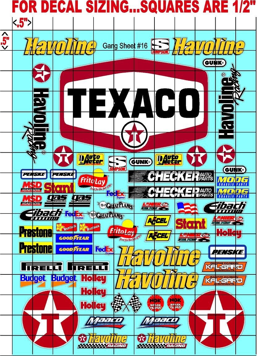 WHITE Vinyl Sticker Sheet 16-R/C MODEL Decal fits 1/10-1/16 Scale texacopenskefg