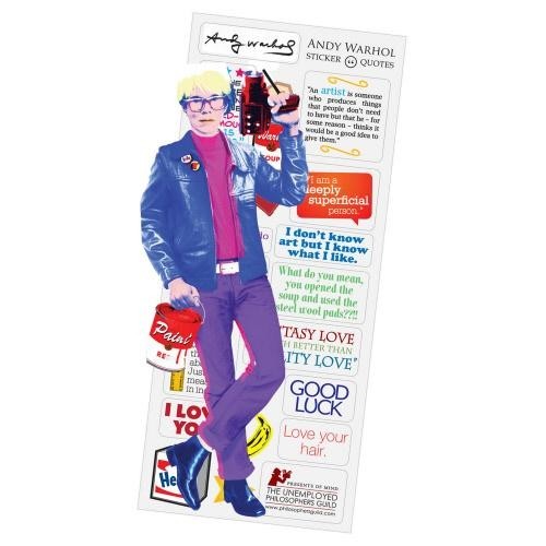 Greeting Card Stickers UPG Quotable Notables NEW Andy Warhol